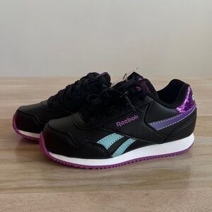 NWB Reebok Royal Classic Jogger 3 Little Kid 'Purple Rave Glitter' size 10.5